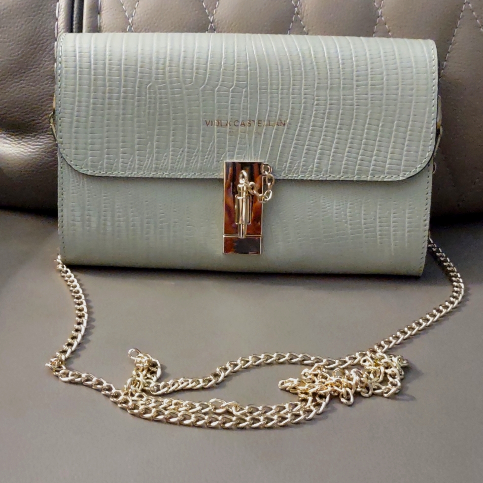 Viola Castellani Milano Lizard Embossed Crossbody Bag